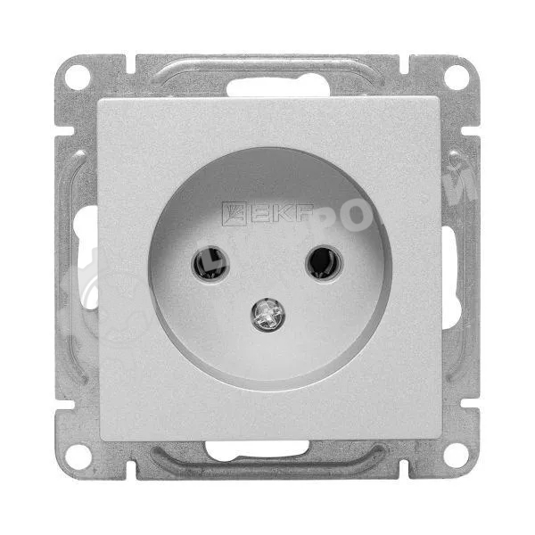 Розетка EKF UP1-SOA-100 СП Эпика 16А без заземл. без шторок механизм алюм.