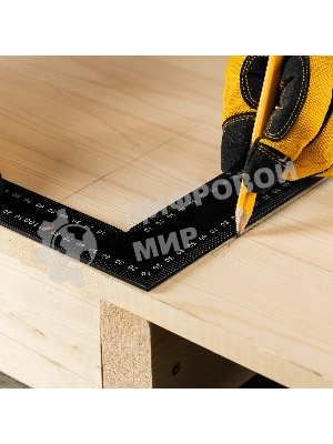 Угольник Denzel 400 х 600 мм, алюминиевый, лазерная гравировка