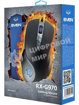 Мышь проводная SVEN RX-G970 черный, 4000 dpi, USB, кнопки - 7