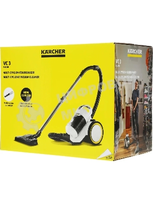 Пылесос Karcher VC 3 Floor белый/черный, 600/700 Вт, уборка сухая, пылесборник контейнер 0.9 л