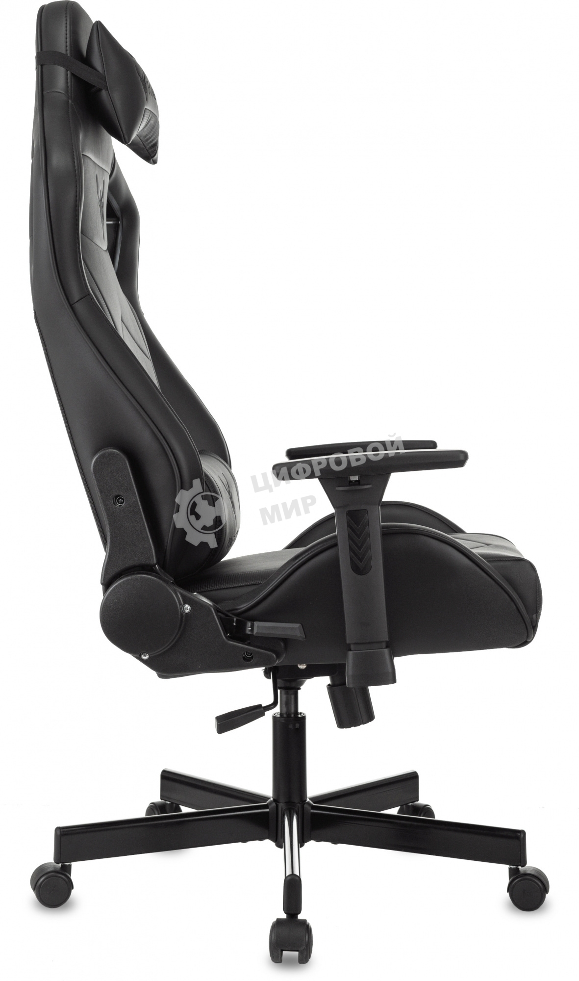 Кресло игровое Knight Gladiator черный, эко.кожа, крестов. металл