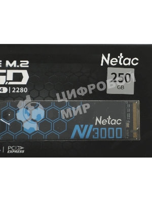 Накопитель SSD Netac NV3000, 250Gb, PCIe 3.0 x4, M.2 2280, NVMe, R/W 3000/1400