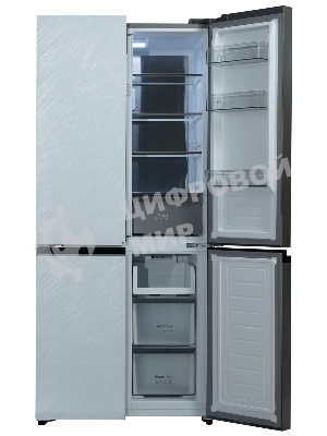 Холодильник Бирюса CD 496 TWG текстурированное белое стекло трехкамерный 334/162л морозилка снизу, NoFrost, Side by Side