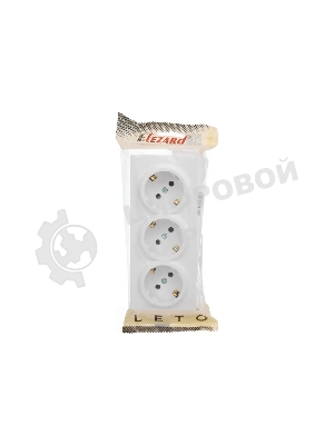 Розетка 3-мест. с заземл. LEZARD LETO 752-0200-127BUP закрытый корпус ПБТ белый