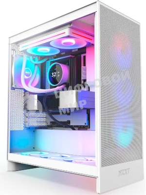 Система жидкостного охлаждения для ПК/Water Cooling System NZXT Kraken Elite 280 RGb (250W, 280мм, LED temp., белый/Fans: 2x140мм, 98.61CFM, 34.5dBA, 2000RPM/Pump height 65мм, 2800RPM, Rad thickness 27мм/S: 1851, 1700, 1200, 115X, AM5, AM4)