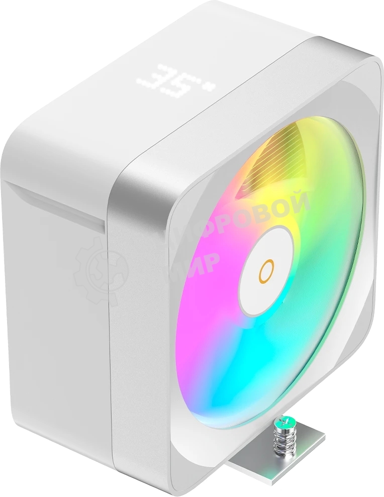 Кулер для процессора Ocypus Delta A40 EX WH Digital, 120мм ARGB FAN, Top Display Panel, 4 HEAT PIPES, 4-PIN PWM, 500-1800 RPM, 29DBA, HYDRO BEARING, LGA115X/1200/1700/18XX, AM4/AM5