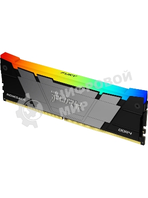 Оперативная память Kingston Fury Renegade, DDR4, 16GB (1x16GB), 3200MHz, CL16, DIMM, с радиатором, RGB, серебристый/черный