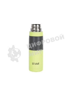 Термос TalleR TR-22403 стальной 0,5 л Lester/Лестер, зеленое матовое покрытие. Кнопочный переключ.