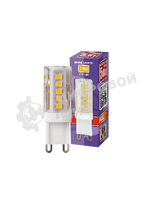 Лампа светодиодная JazzWay PLED-G9 5Вт капсульная 2700К теплый белый G9 320 лм 220-230В