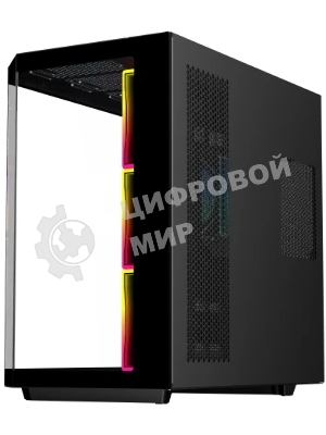 Корпус Eurocase M430ZAF Black, Midi-Tower, чёрный, 4 x 120 мм (3 x 120 мм на боковой панели, 1 x 120 мм на задней)