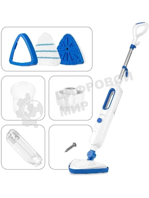 Швабра паровая Kitfort КТ-1048-3 белый/синий