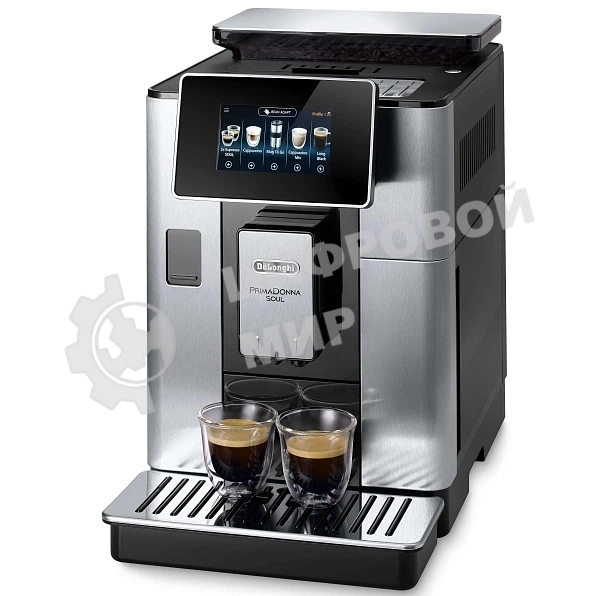 Кофемашина DeLonghi ECAM 610.75.MB металлик/черный, исп. кофе - зерновой/молотый, 2.2 л, 1450 Вт, 19 Бар