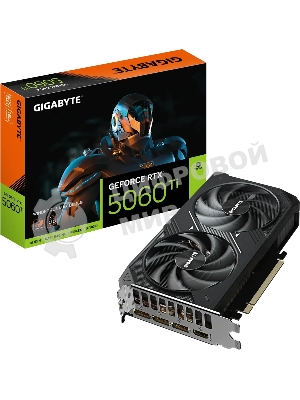 Видеокарта Gigabyte GeForce RTX 5060Ti WindForce Max OC, NVIDIA RTX 5060 Ti, 16G GDDR7, 128 бит, PCI-e 5.0, 1xHDMI, 3xDP, 2587 МГц