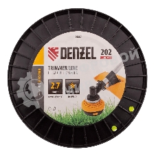 Леска для триммера Denzel звезда, 2,7мм х 202м, на DIN катушке FLEX CORD