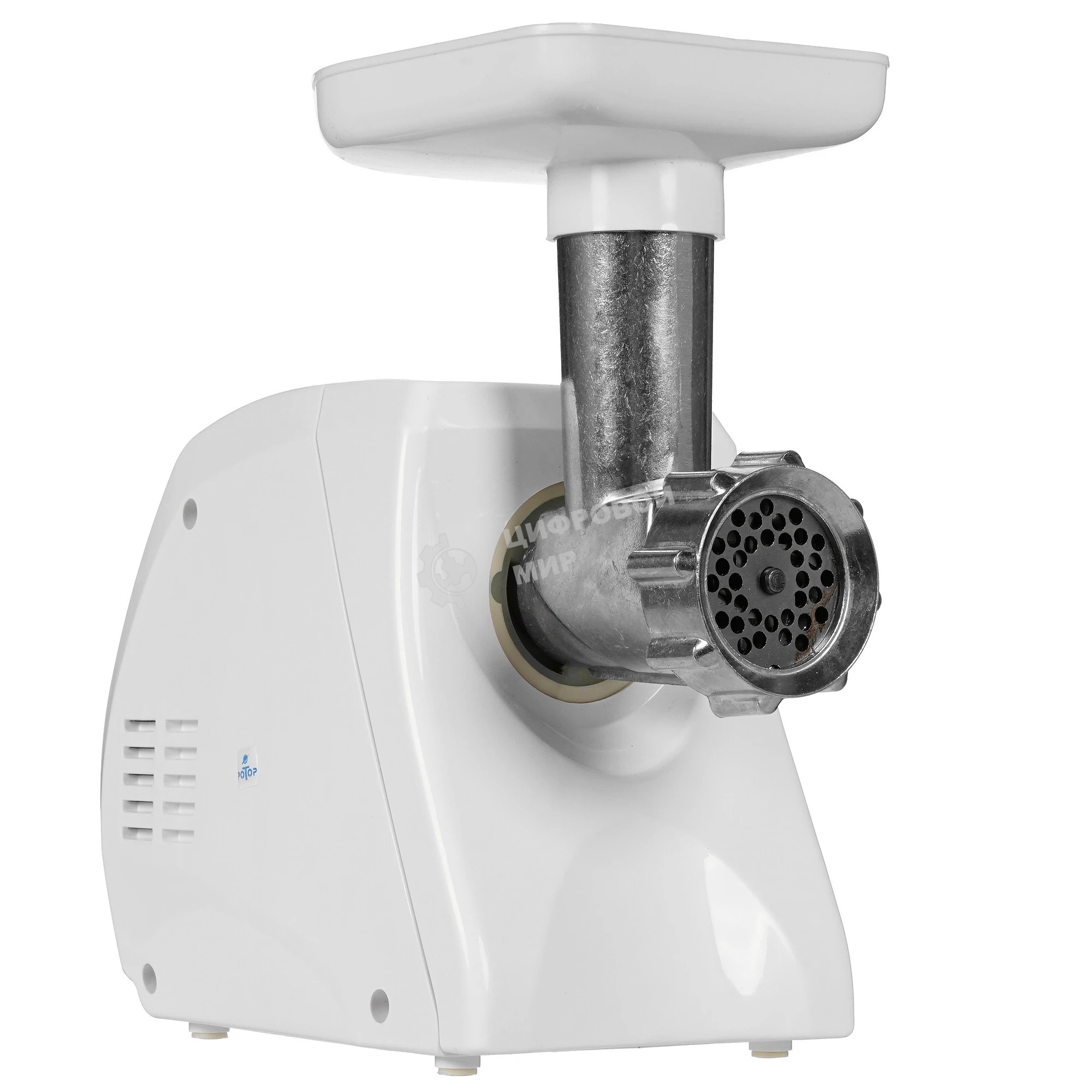 Мясорубка электрическая Ротор Альфа ЭМШ 35/250-1 белый, 1500 Вт, 0.6 кг/мин, защита от перегрузки, насадки - 2