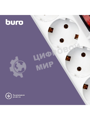Сетевой фильтр Buro 500SH-5-SW-W 5 м, 5 розеток, белый, коробка