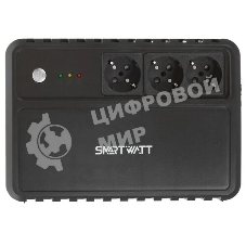 Источник бесперебойного питания SMARTWATT UPS SAFE 1000 черный, 1000/600 ВА/Вт, линейно-интерактивный, напольный, LED индикация, Shuko CEE7/4 - 3 шт.