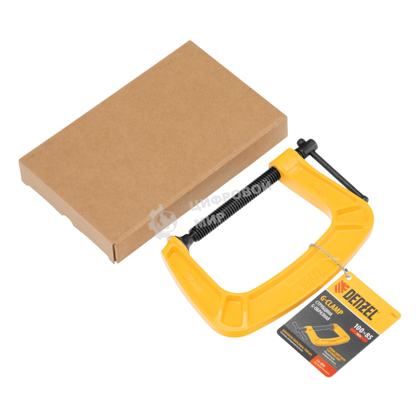 Струбцина Denzel G-образная, усиленная, 100 мм