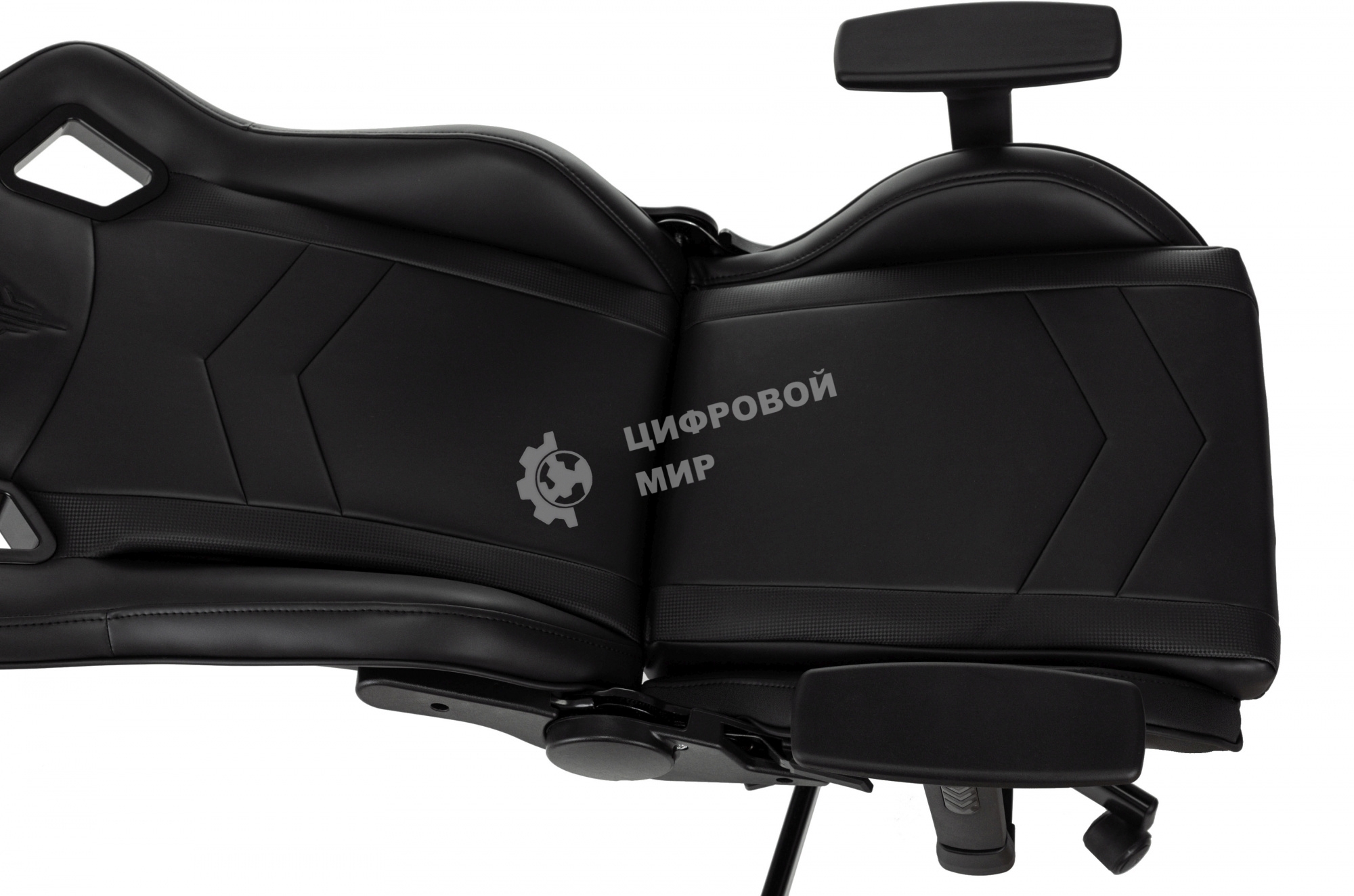 Кресло игровое Knight Gladiator черный, эко.кожа, крестов. металл