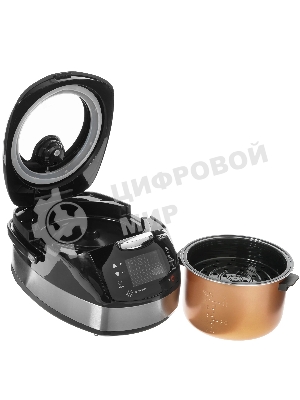 Мультиварка Centek CT-1472 Ceramic черный/сталь, 860 Вт, 5.0 л, LED, 21 программа