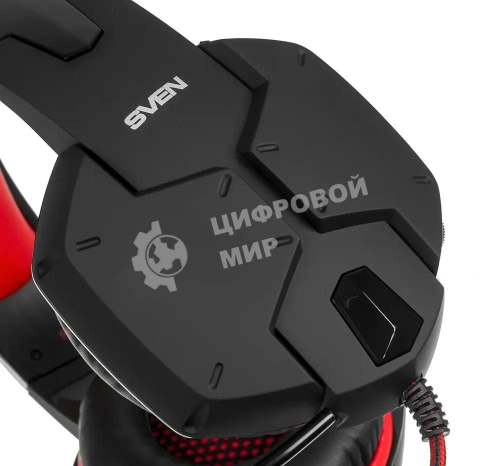 Игровые стереонаушники с микрофоном SVEN AP-G988MV, черный-красный Игровые стереонаушники с микрофоном SVEN AP-G988MV, черный-красный