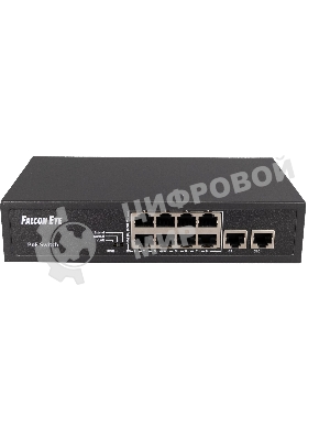 Коммутатор Falcon Eye FE-8FPG2, 8×100 Мбит/с PoE + 2×1 Гбит/с, неуправляемый