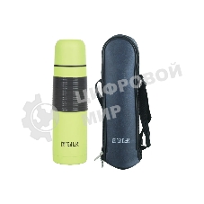 Термос TalleR TR-22403 стальной 0,5 л Lester/Лестер, зеленое матовое покрытие. Кнопочный переключ.