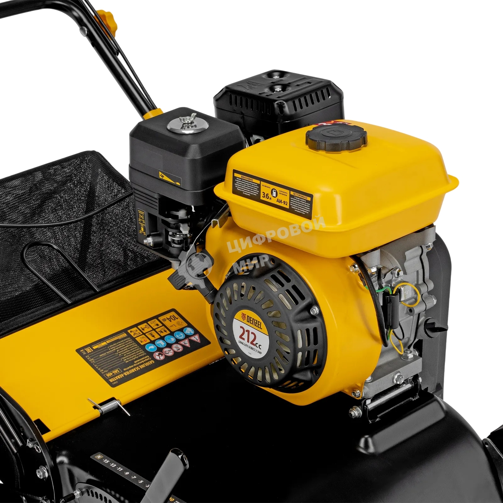 Скарификатор-аэратор бензиновый Denzel SAG-400, 212 см3, -15/+10 мм, 40 см