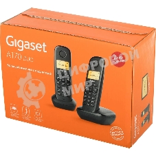Радиотелефон Dect Gigaset A170 DUO черный (труб. в компл.:2шт) АОН