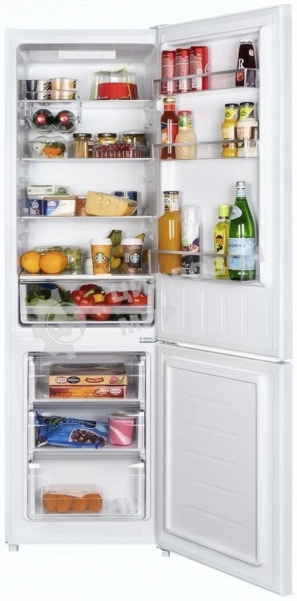 Холодильник Maunfeld MFF176SFW белый двухкамерный 187/75л морозилка снизу, ручная разморозка