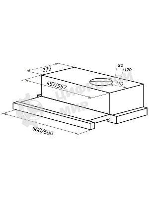 Вытяжка встраиваемая Maunfeld VS Light 50 черный, 50 см, 520 куб. м/ч, 56 дБ