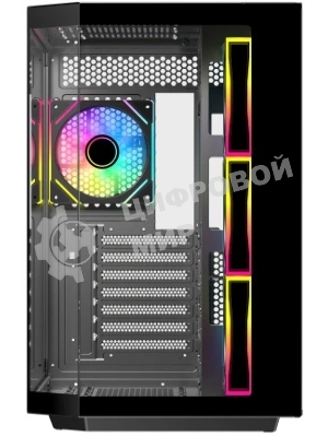 Корпус Eurocase M430ZAF Black, Midi-Tower, чёрный, 4 x 120 мм (3 x 120 мм на боковой панели, 1 x 120 мм на задней)