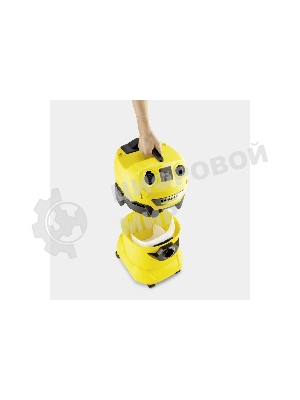 Строительный пылесос Karcher WD 4 P V-20/5/22 желтый, 1000 Вт, уборка сухая/сбор воды/выдув, пылесборник мешок/контейнер, 20 л