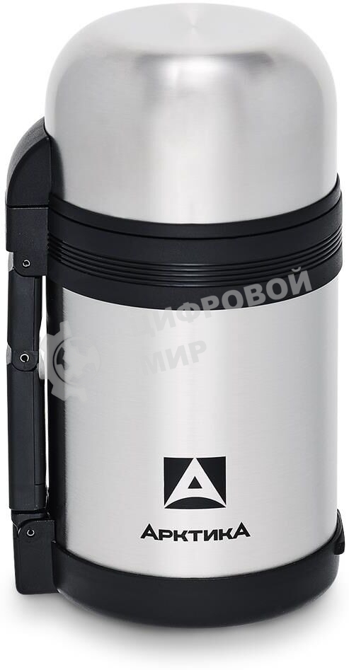 Термос Арктика 0,8 л, универсальная пробка, с ручкой + чашка, холод/тепло 18 ч, 201-800