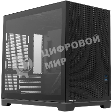 Компьютерный корпус без блока питания Case HSPD M211, Mesh Mini-tower, Black, TG, 0.7 SPCC, no fans,mATX, mITX, 175/330/150мм, 2x2.5