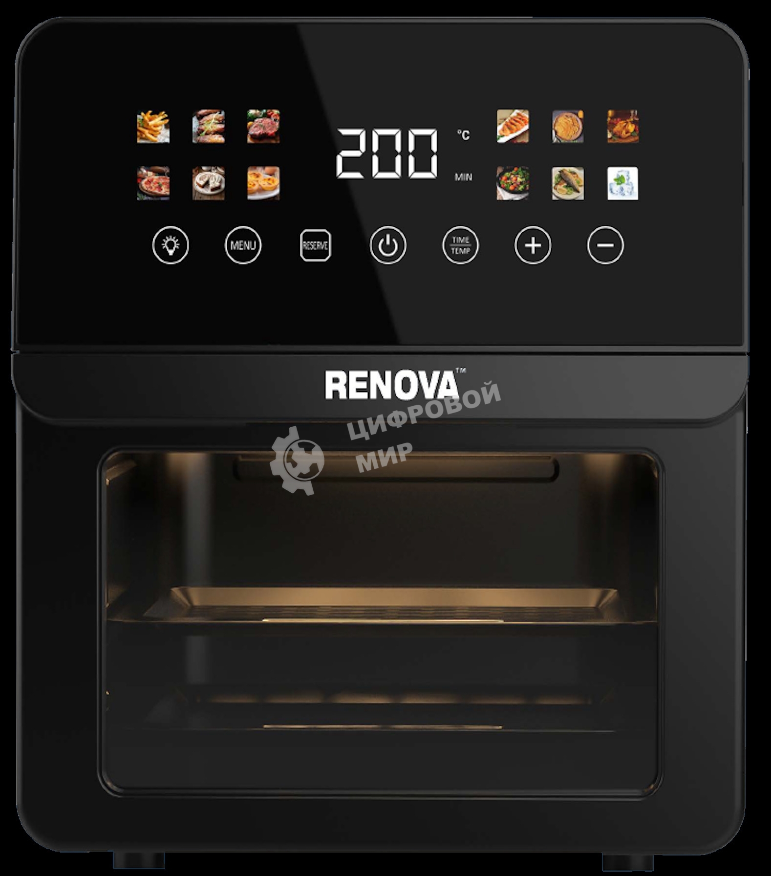 Аэрогриль Renova AF6-TB2 черный, 1700 Вт, 12 л, сенсор, 12 программ