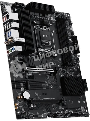 Материнская плата MSI PRO B850-S EVO WIFI, AM5, AMD B850, 4xDDR5 (до 256 ГБ), 4xSATA, 3xM.2 (1xPCIe 5.0, 2xPCIe 4.0), 1xPCIe 5.0 x16, 1xPCIe 4.0 x16, 1xHDMI, 1xDP, 1x5Gb LAN, Wi-Fi 7, Bluetooth 5.4, 1xUSB-C 10Gbps, 2xUSB-A 10Gbps, 2xUSB-A 5Gbps, 4xUSB-A 2.0, 3x3.5 мм, 7.1, чёрный, ATX