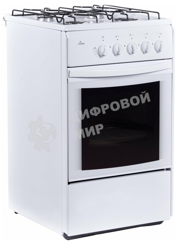 Плита газовая Flama RG 24019 белый, конфорок 4 шт, духовка 50 л, 50 см x 85 см x 60 см