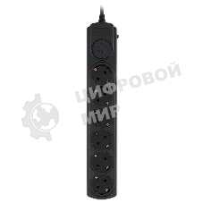 Сетевой фильтр Ippon BK-6-EU-5-10-B 5 м, 6 розеток, черный, коробка
