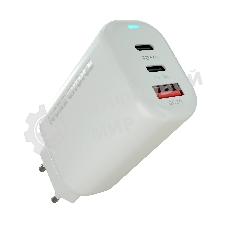 Сетевое зарядное устройство MORE CHOICE NC79 1USB+2Type-C 3.0A PD 65W быстрая зарядка белый