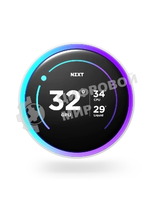 Система жидкостного охлаждения для ПК/Water Cooling System NZXT Kraken Elite 280 RGb (250W, 280мм, LED temp., белый/Fans: 2x140мм, 98.61CFM, 34.5dBA, 2000RPM/Pump height 65мм, 2800RPM, Rad thickness 27мм/S: 1851, 1700, 1200, 115X, AM5, AM4)