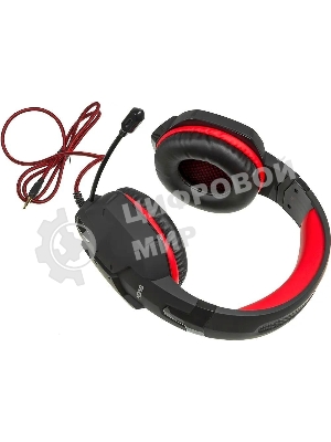 Гарнитура Sven AP-G988MV чёрный-красный, проводная, 3.5 мм