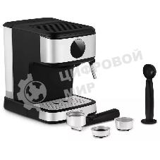 Кофеварка рожковая Kitfort КТ-7224 нержавеющая сталь/черный, исп. кофе - молотый, 1.5 л, 1100 Вт, 15 Бар.