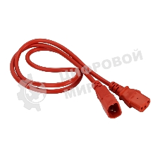 Шнур питания Lanmaster LAN-PP13/14-1.5-RD C13-С14 проводник.:3x0.75мм2 1.5м 220В 10А красный