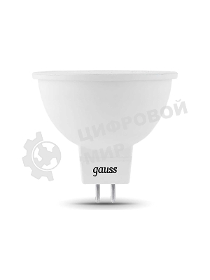 Лампа светодиодная диммируемая Gauss MR16 5Вт 4100К белый GU5.3 530лм 180-265В