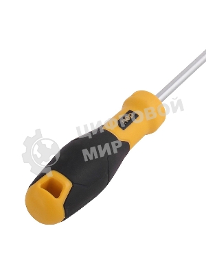 Отвертка шлицевая Deli DL6362001 6х200мм CR-V, Двухкомпонентная ручка. Хромированная