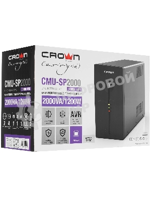 Источник бесперебойного питания Crown CMU-SP2000COMBO USB/2000 ВА/1200 Вт/9 x IEC 320 C13 (компьютерная)