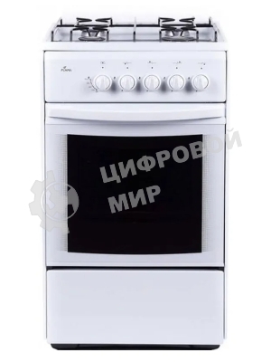 Плита газовая Flama RG 24019 белый, конфорок 4 шт, духовка 50 л, 50 см x 85 см x 60 см