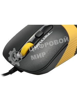 Комплект клавиатура+мышь A4Tech FStyler F1110 проводной, USB, 2000 DPI, чёрный/жёлтый