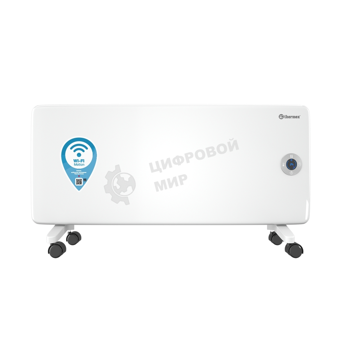 Конвектор электрический Thermex Frame 2000E белый, 2000 Вт, 25 м2, термостат, дисплей, WiFi